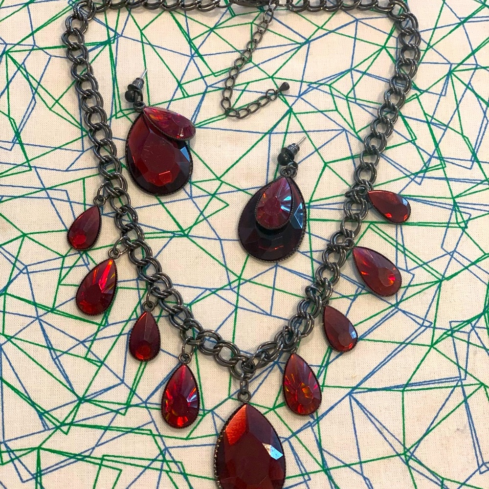 SOLD! Treasure chest of rhinestone & metal jewelry-necklaces and earrings